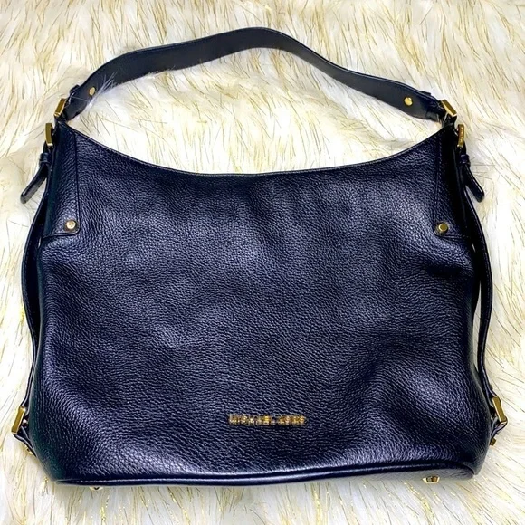 Michael Kors- Bedford Black Pebbled Shoulder Bag