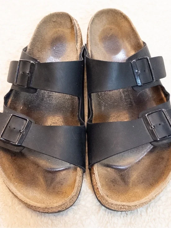 Birkenstock Arizona Black Leather Sandals Men’s Size 45 (US 12/12.5)