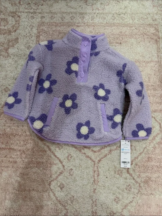 Carter's Lavender Floral Sherpa Pullover Hoodie