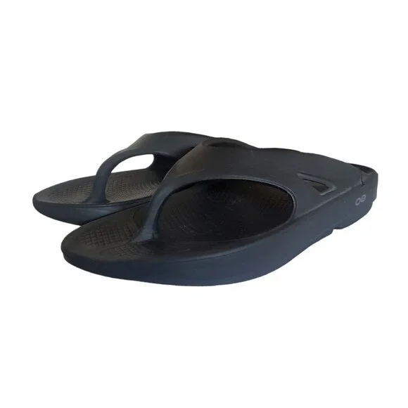 OOFOS Ooriginal Black Recovery Thong Flip Flop Sandals Slide Men's Size 9