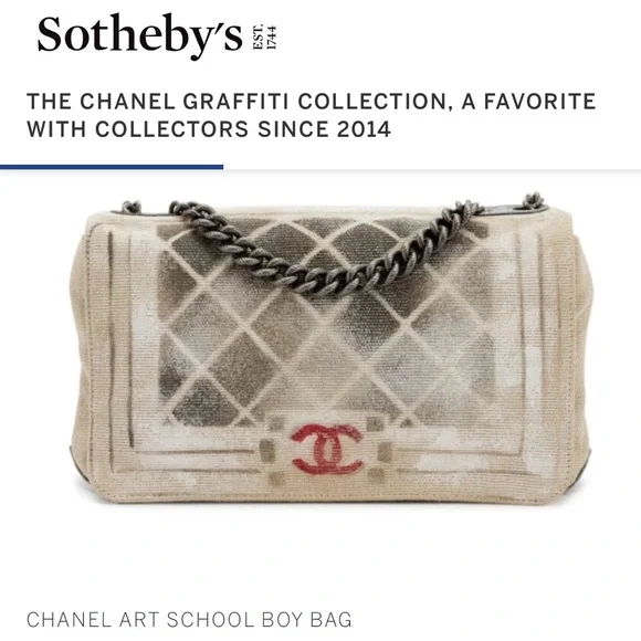 Limited Edition Chanel Runway collectible GRAFFITI ART SCHOOL FLAP BAG FROM 2014