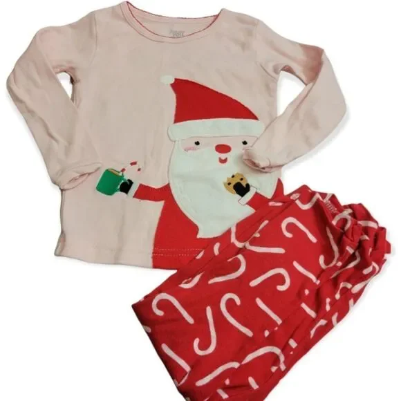Carter's Peppermint Santa Christmas pajamas 2T