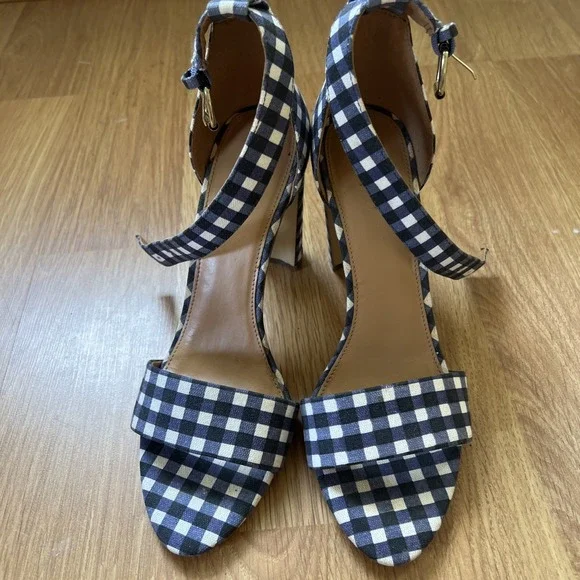 J Crew Gingham High Heel Shoes Womens Size 9 Wedding 4