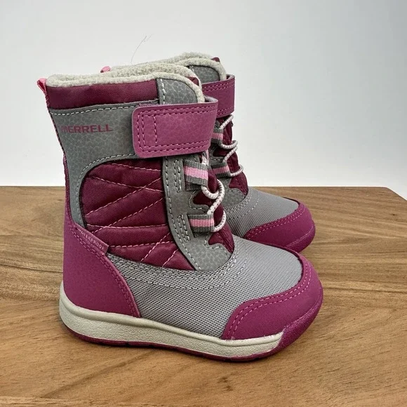 New Little‎ Kids Merrell Snow Storm 2.0 Purple Insulated Waterproof Boots Sz 5