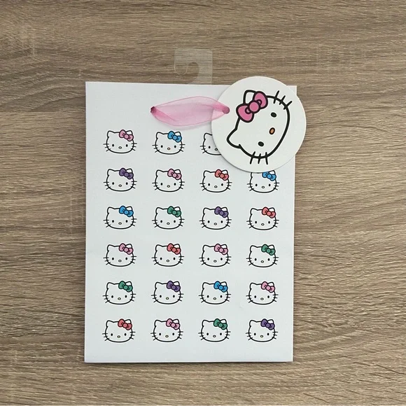 Hello Kitty White Hello Kitty Faces Small Gift Bag NEW