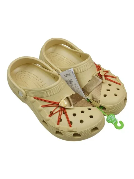 Crocs Classic Lockdown Clog Mens Size 9 Womens 11 Beige With Red Details