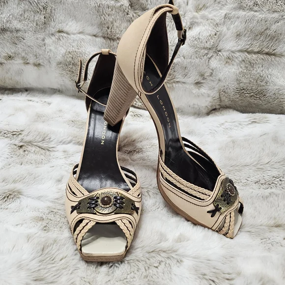 Sacha London Beige and Black Heels‎