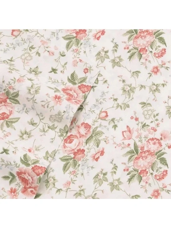 Laura Ashley King Lilian Floral Cotton Sateen 4Pc Sheet Set 300TC NEW