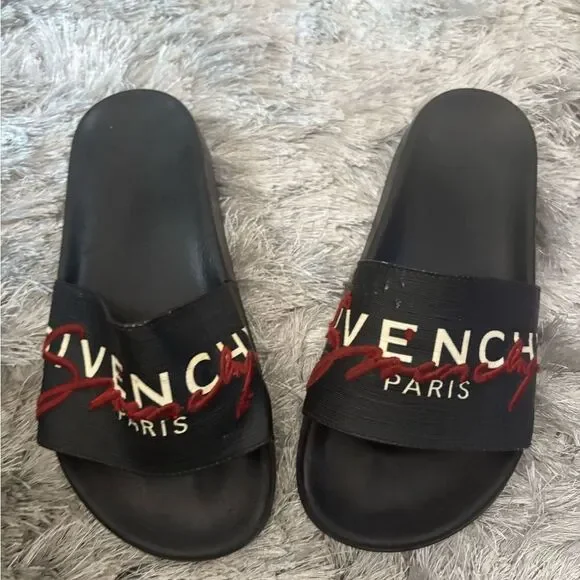 Givenchy logo slides unisex flats pool shoes flip flops slippers