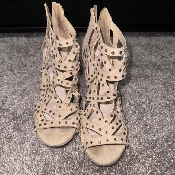 Rhinestone cutout Fergalicious Heels