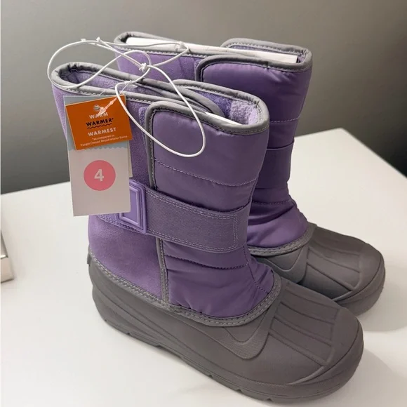 Cat & Jack Purple and‎ Gray Winter Boots