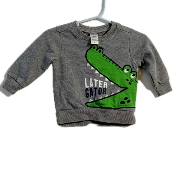Carter's Gray Sweatshirt‎ with Green Alligator