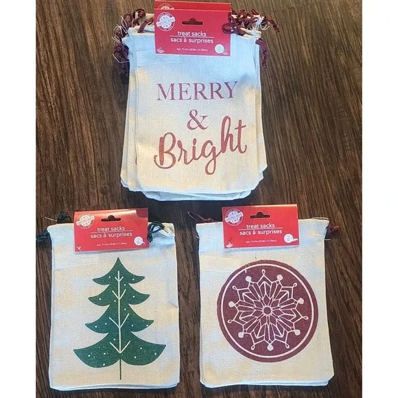 22 Christmas House Treat Sacks Merry & Bright New Candy Bags Gift Bags