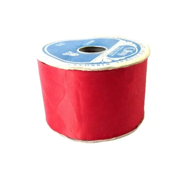 VTG Large Roll Solid Red Offray Satin Ribbon Christmas Valentines 2.5