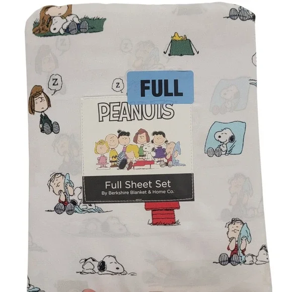 Berkshire Peanuts Snoopy‎ Charlie Brown Woodstock AOP Full Sheet Set 4pc New