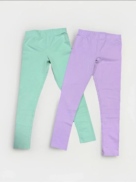 NWOT Carters Sz 8 Girls Cotton Stretch Leggings Mint Green and Lavender