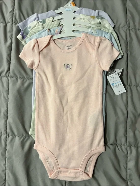 Carter's 5 Pack Baby Girl Onsies Dinosaurs & Butterflies