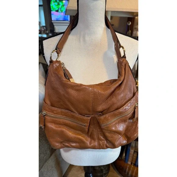 Michael Michael Kors Brown Leather Large Shoulder Hobo‎ purse Handbag