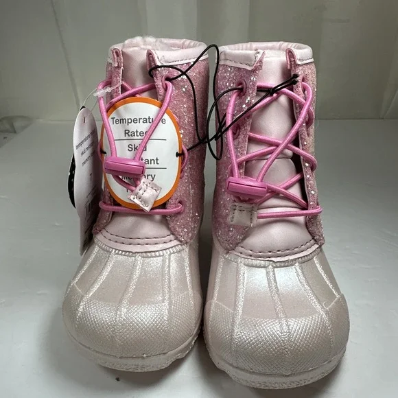 Wonder Nation Girls Glitter Duck Boots Size 7 New