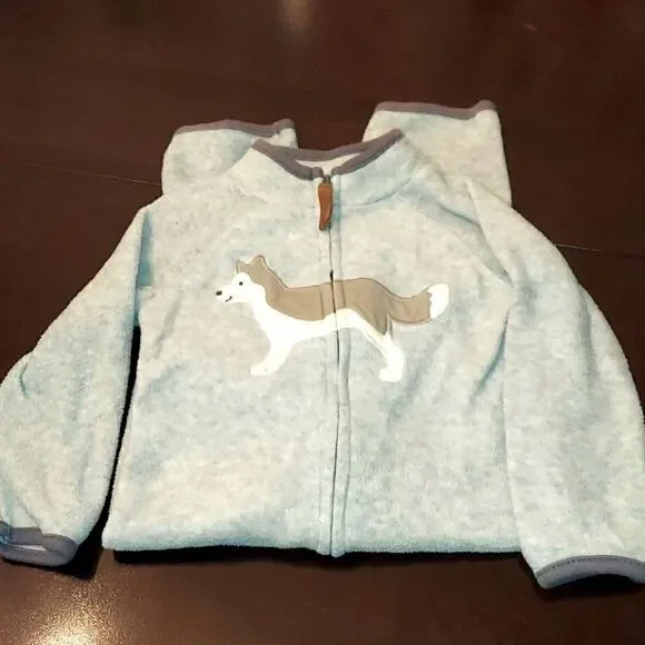 Carter's Gray Wolf Fleece Jumpsuit 18M