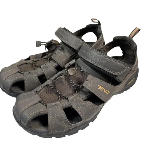 Teva Omnium Fisherman Sandals Mens 12 Brown Closed Toe Hiking Outdoor Shoes