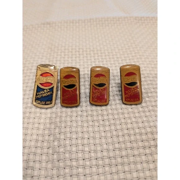 Vintage Pepsi Cola Pin Lot‎ 4 Have A Pepsi Day Soda Can Lapel Hat Collectible