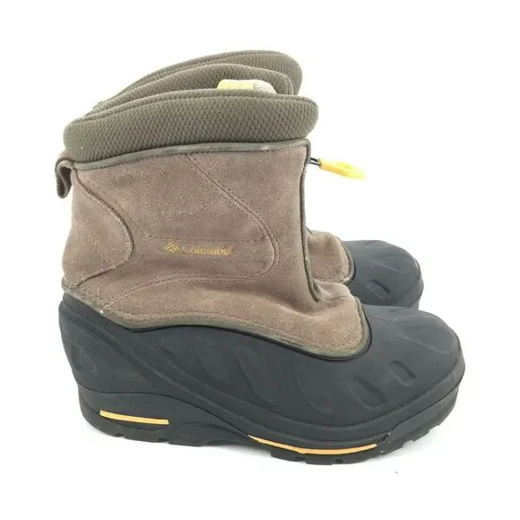 Columbia Bugazip Too JR Snow Boots Size 2 Kids Brown Black Zip Outdoor Winter
