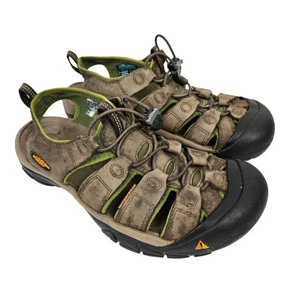 Keen Newport Waterproof Leather Sandal Tan/Green1001901