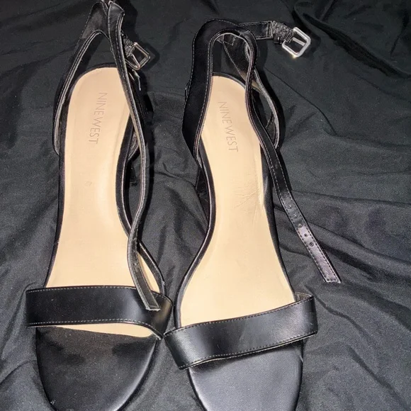 Nine West Black Strappy Heels