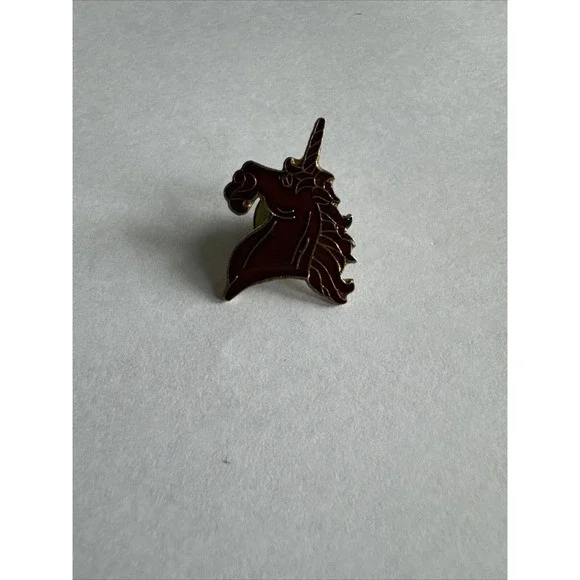 Vintage‎ Red Unicorn 1970s Hat Lapel Pin