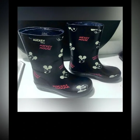 Zara x Disney Mickey Mouse Rain Boots in Blue Color Unisex EU size 30 = US 11.5