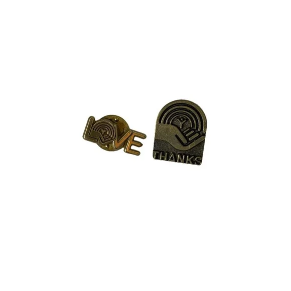 United Way Pin Metal Pinback Hat Cap Lapel  Non‎ Profit Volunteer Gold Tone 2pc