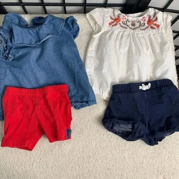 Carters Dress Shorts 12 months Blue Red White