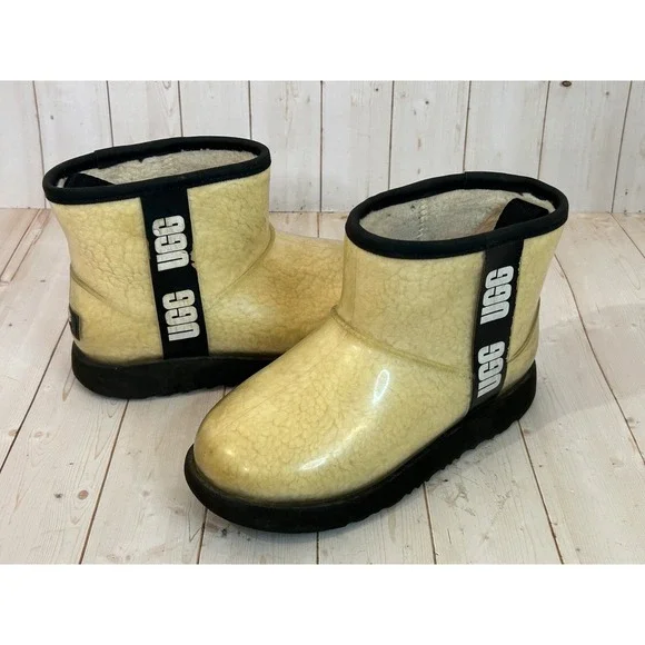 UGG Classic Clear Mini Waterproof Transparent KId's Size US 2 Boots 1112386