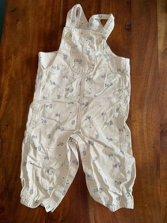 Carter's‎ Cream Overalls with Navy Print
