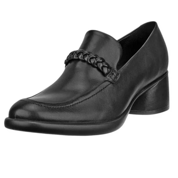 New Ecco Sculpted Lx 35 Women's Leather Block-Heeled Loafer‎ size EU 41/10-10.5