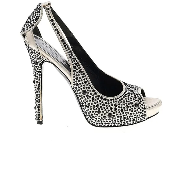 Alexander McQueen Rhinestone Peep Toe‎ Shoes Size 37
