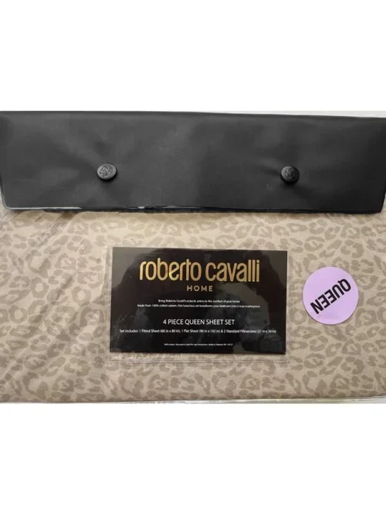NEW Roberto Cavalli Sheet Set! King  Animalier Print  Cheetah Print