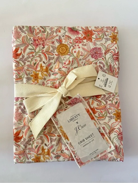 NWT J. Crew Limited-edition crib sheet set in Liberty Garden of Life fabric