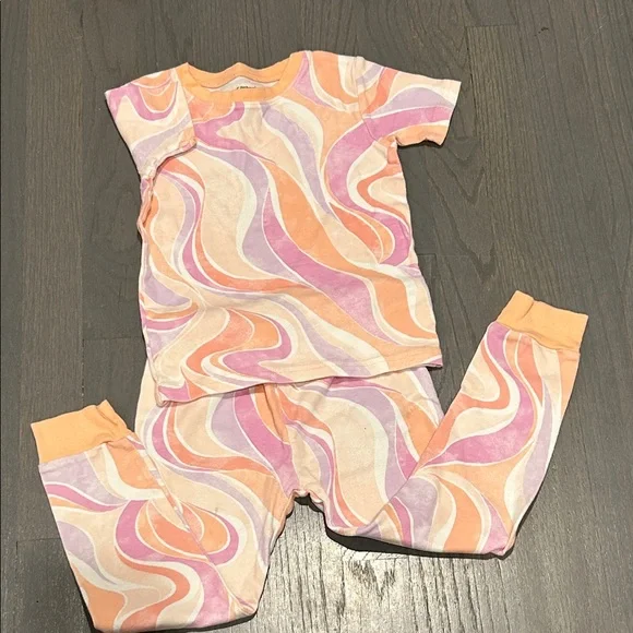Carter's Swirl Pattern Pajama Set - Orange and Pink y.