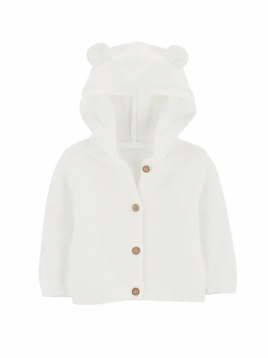 Carters Newbiorn Baby Hooded Cardigan w/ bear ears