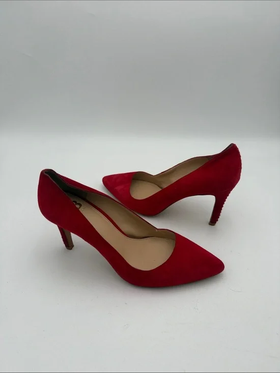 Gianni Bini Red Suede Pointed-Toe Pumps women 9M event casual party slip on Y2K