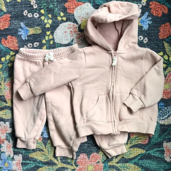 3-Piece Carters Baby Girl Sweatsuit Bundle, Size 6 Months