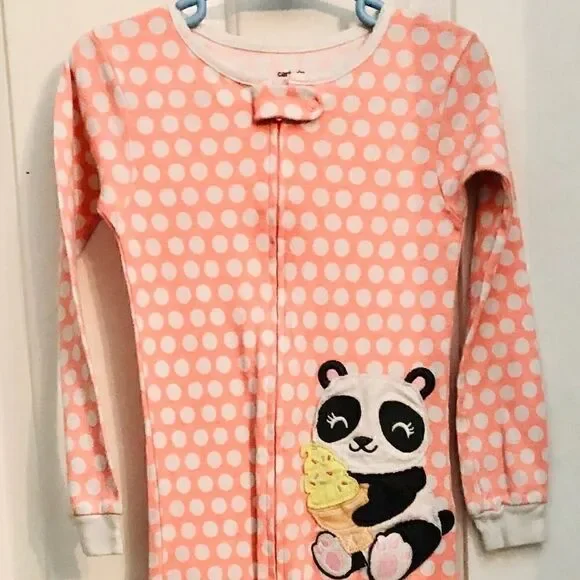 Carters girls onsie sleeper pink and white
