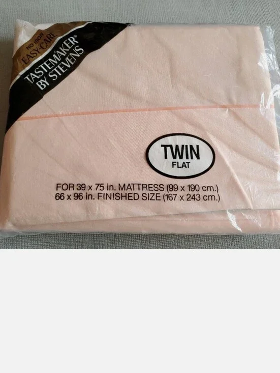 NWT Tastemaker by Stevens 2 Twin Flat Sheet - Blush Peach