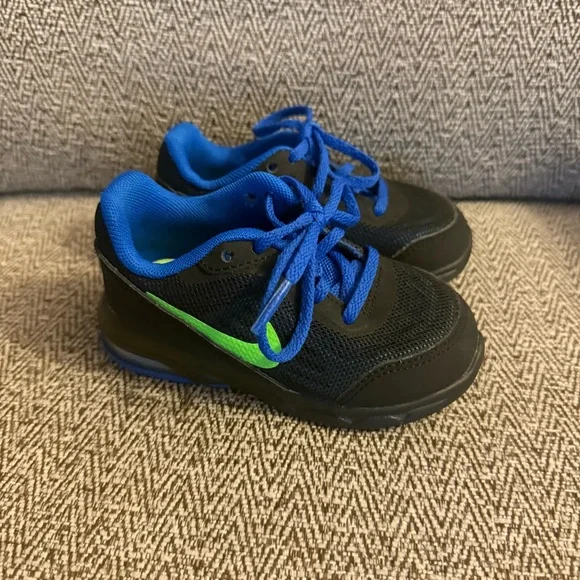 NIKE Black Royal Blue Lime Green Sneakers‎ Baby Toddler Size 6