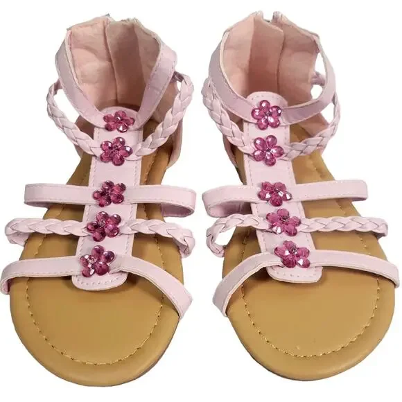 Dolgen Light Pink Gladiator‎ Sandals Toddler Girls L NWOT