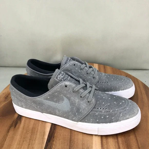 Nike SB Stefan Janoski Zoom Air Grey Polka Dot Suede Mens Size 12 Skate Shoes