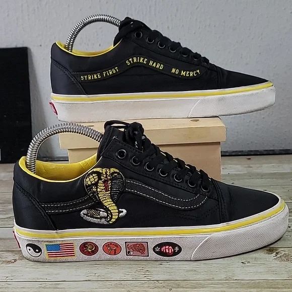 VANS Old‎ Skool Cobra Kai Black Low Skate Shoes Canvas Men's 6.5 Women's 8