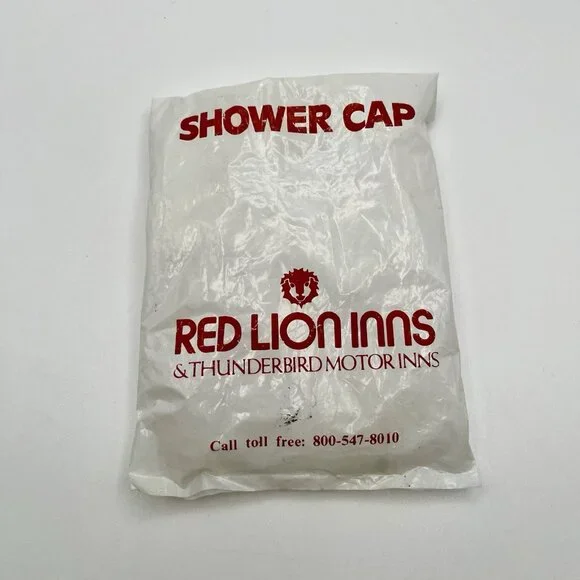 Vintage Red Lion Inns & Thunderbird Motor Inns Hotel Shower Cap Sealed Toiletry